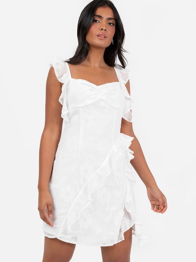 Anaya with Love Anaya with Love Women's Cami Ruffled Mini Dress in White - 2