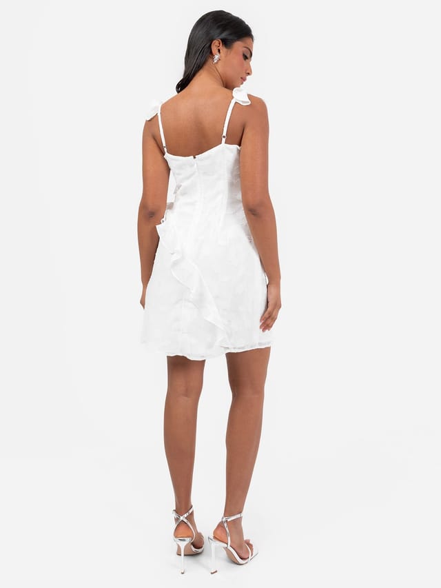 Anaya with Love Anaya with Love Women's Cami Ruffled Mini Dress in White - 3