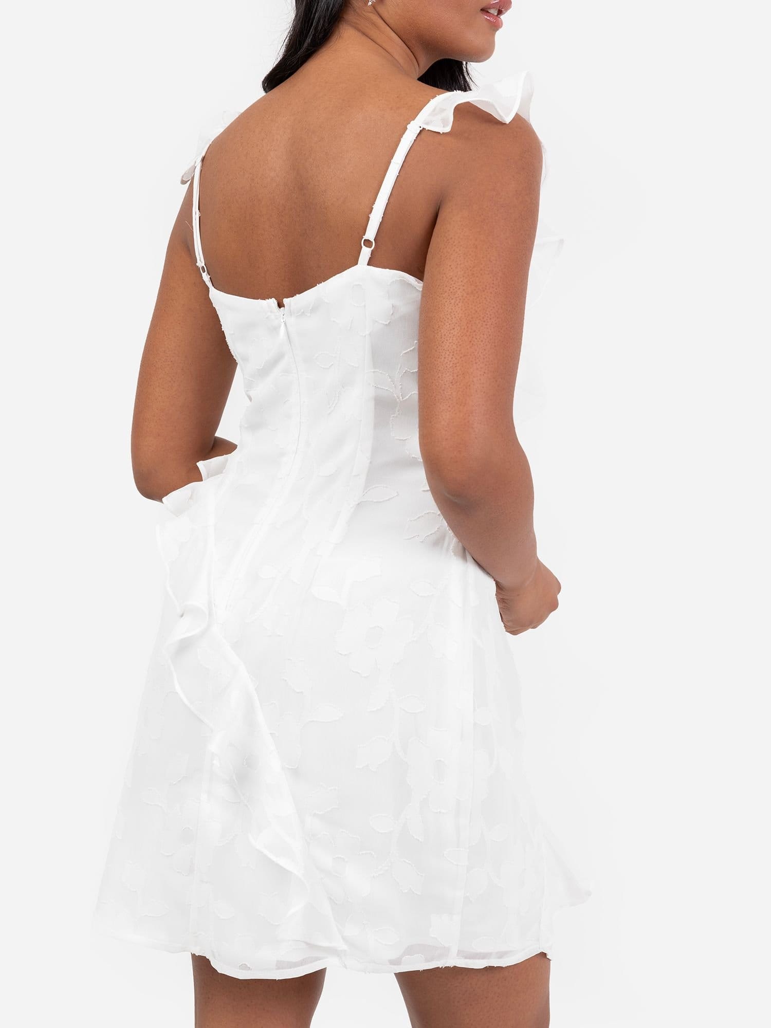 Anaya with Love Anaya with Love Women's Cami Ruffled Mini Dress in White - 4