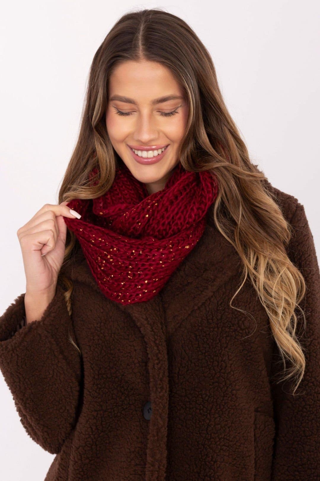 Love Lace Love Lace Red Infinity Snood Scarf for Cold Weather