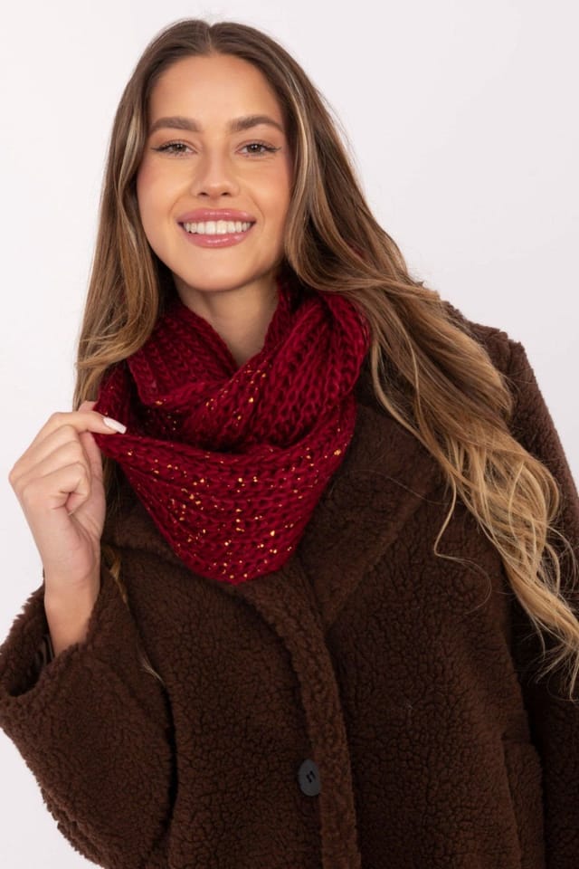 Love Lace Love Lace Women's Infinity Snood Scarf Thick Knit Polyester for Cold Weather Comfort in Red - 3