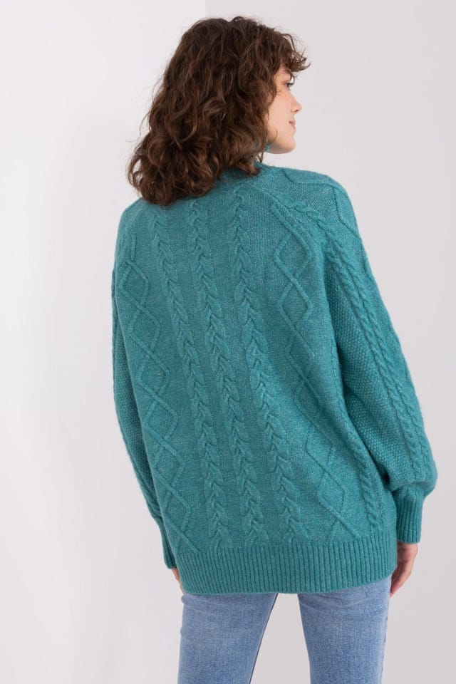 Love Lace Love Lace Women's Plaid Turtleneck Acrylic Sweater Long Sleeve Style 189226 in Blue - 3