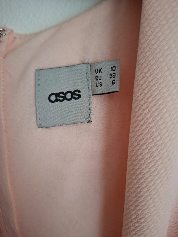 ASOS Blush Pink ASOS Peplum Midi Dress | Size UK 10 | Wedding Guest / Workwear - 1