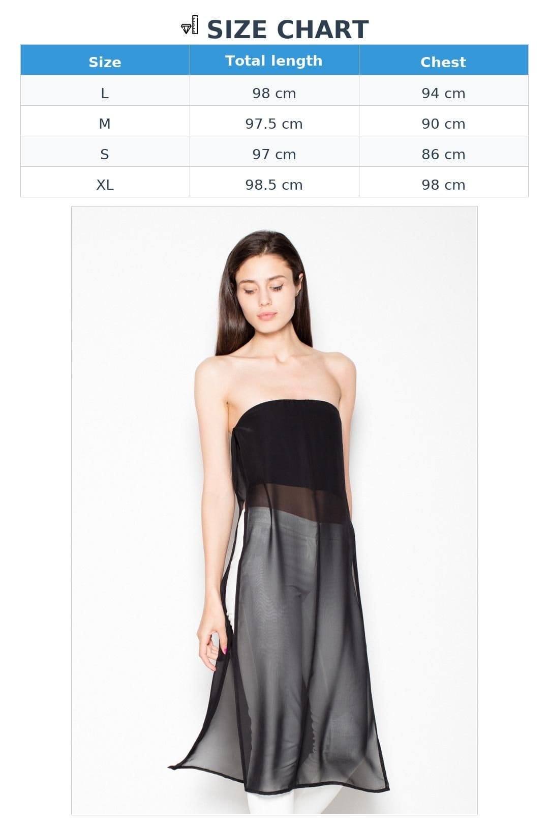 Love Lace Love Lace Women's Extended Strapless Chiffon Top Side Indents in Black - 4