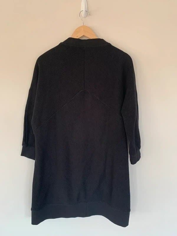COS COS Black Ribbed Cotton Sweatshirt Dress – Size XS – Oversized Fit