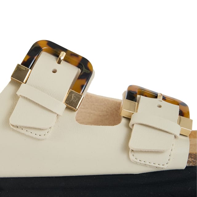 V.GAN V.GAN Women's Plum Tortoiseshell Comfort Footbed Sandals in Natural - 3