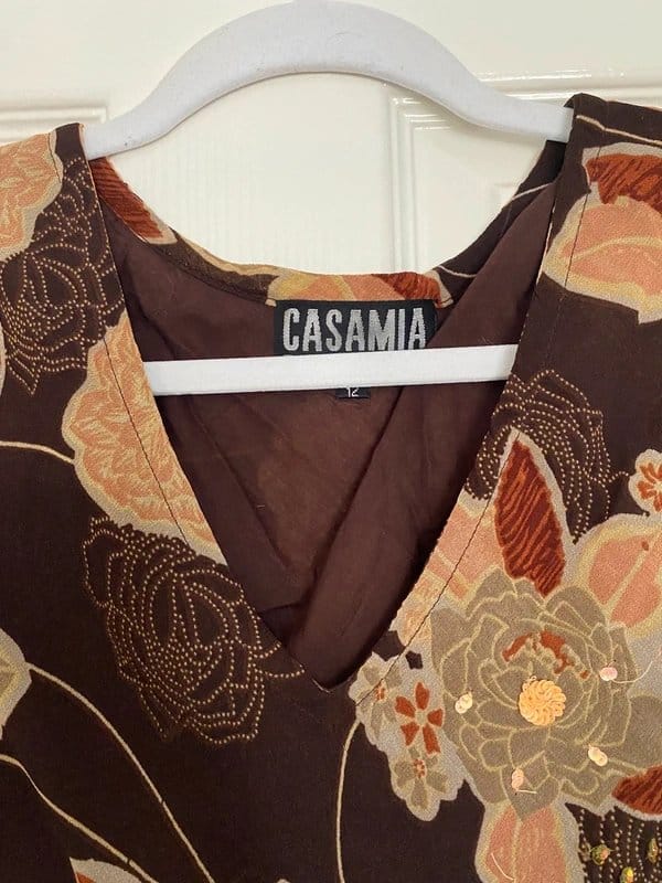 Casamia Brown Vintage Y2K Floaty Layered Mesh Maxi Dress