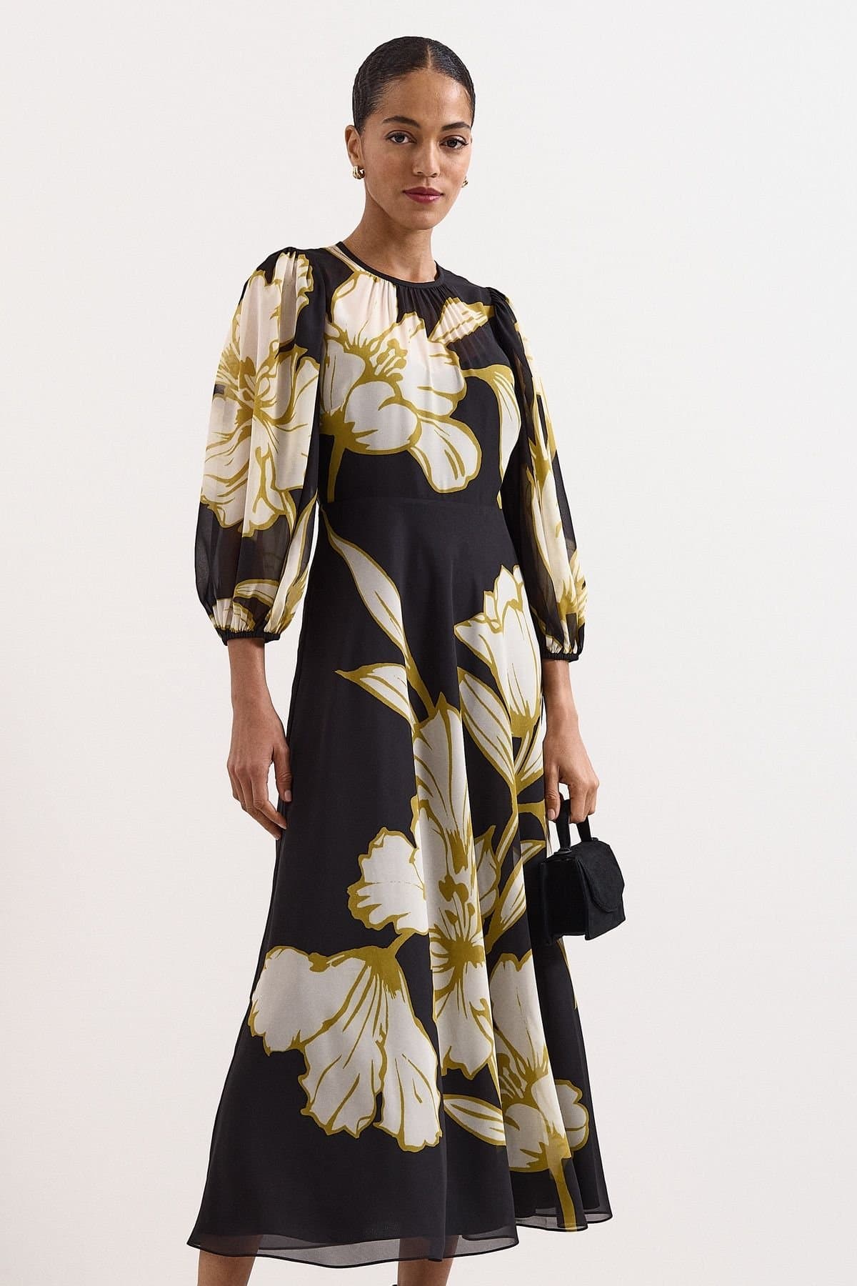 Phase Eight Phase Eight Women's Petite Eve Midi Dress in Black
