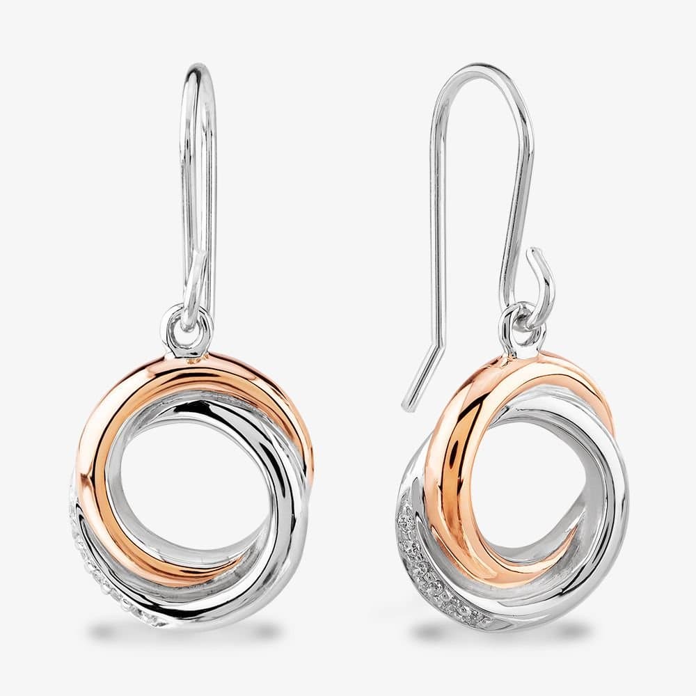 Rosa Lea Rosa Lea Silver & Rose Gold Pave Dropper Earrings