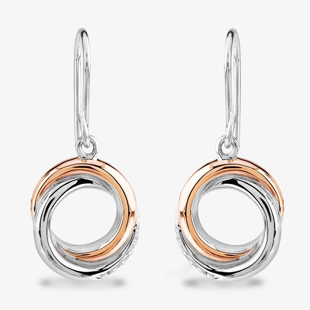 Rosa Lea Rosa Lea Women's Pave Intertwined Rings Dropper Earrings BJ-E3268CRG0.5 in Silver - 2