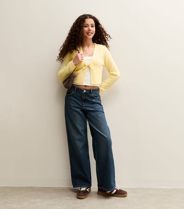 New Look Girls' Light Yellow Tie Front Cardigan New Look - 3