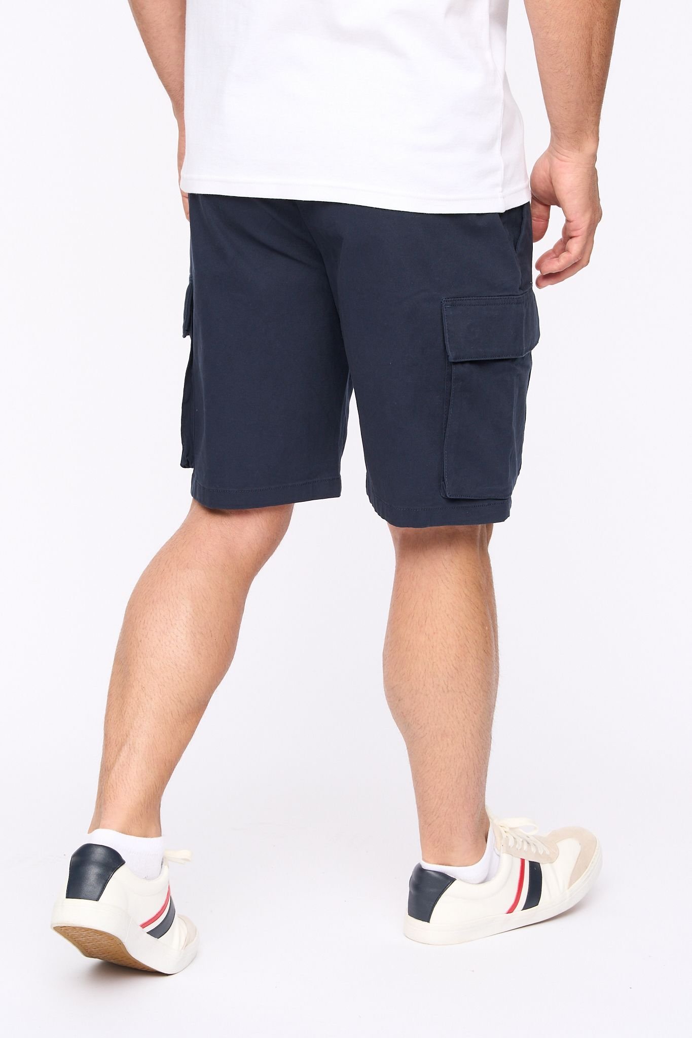 Bewley&Ritch Bewley&Ritch Men's Seaford Cotton Stretch Regular Fit Multi-Pocket Cargo Shorts in Navy - 3