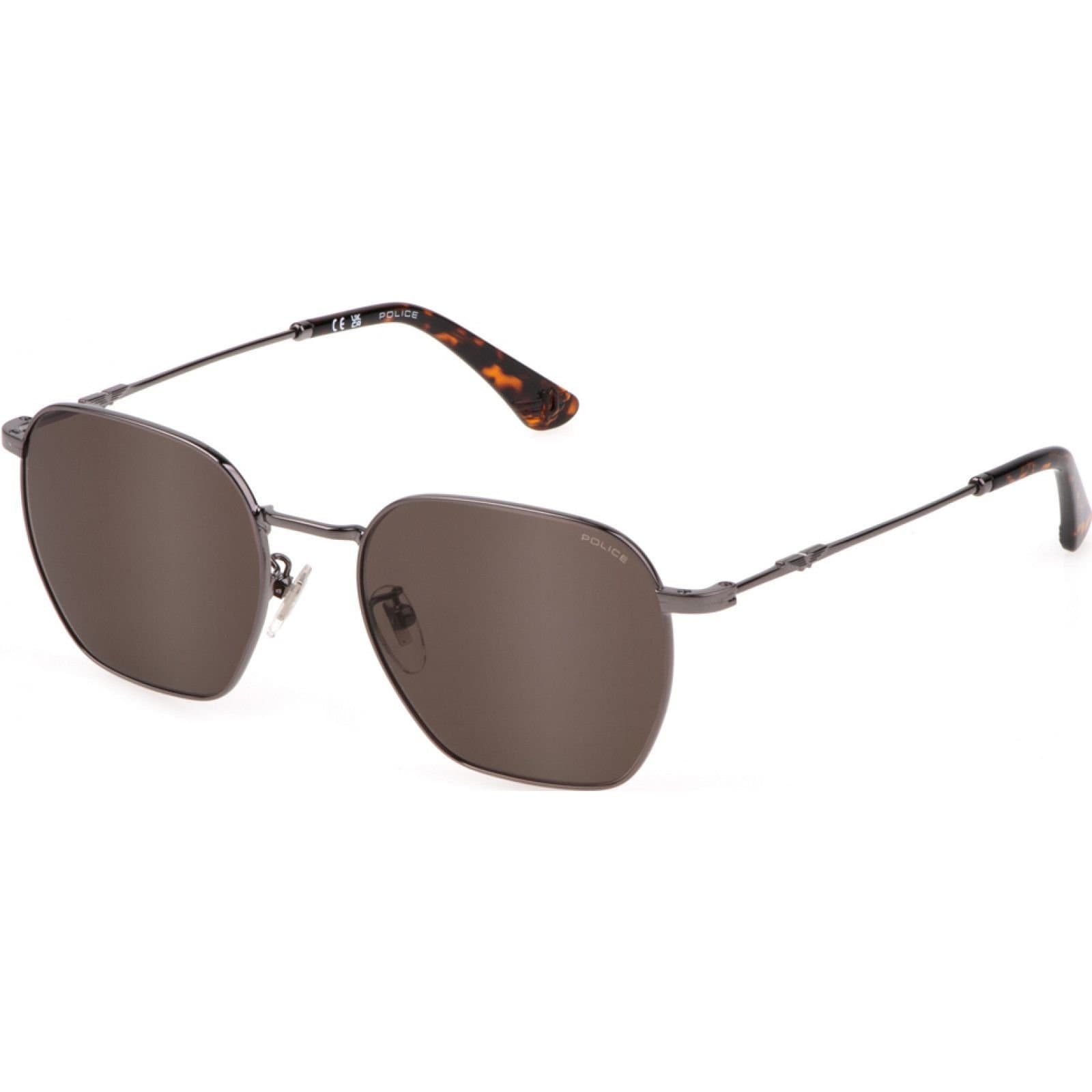 Police Police Men's SPLL06-540568 Square/Rectangle Sunglasses in Brown