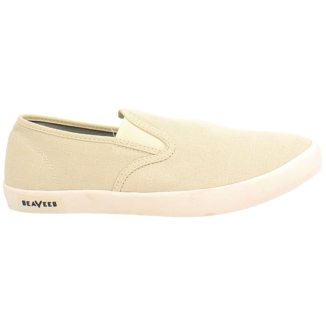 Seavees Seavees Men's Baja Standard Slip-On Beige Canvas Plimsolls - 2