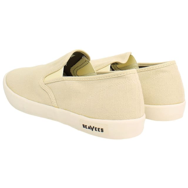 Seavees Seavees Men's Baja Standard Slip-On Beige Canvas Plimsolls - 3