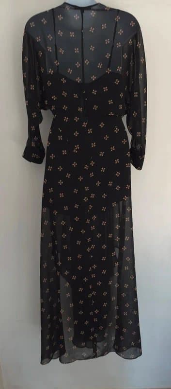 Maje Maje bohemian chic semi sheer chiffon maxi dress UK size 8