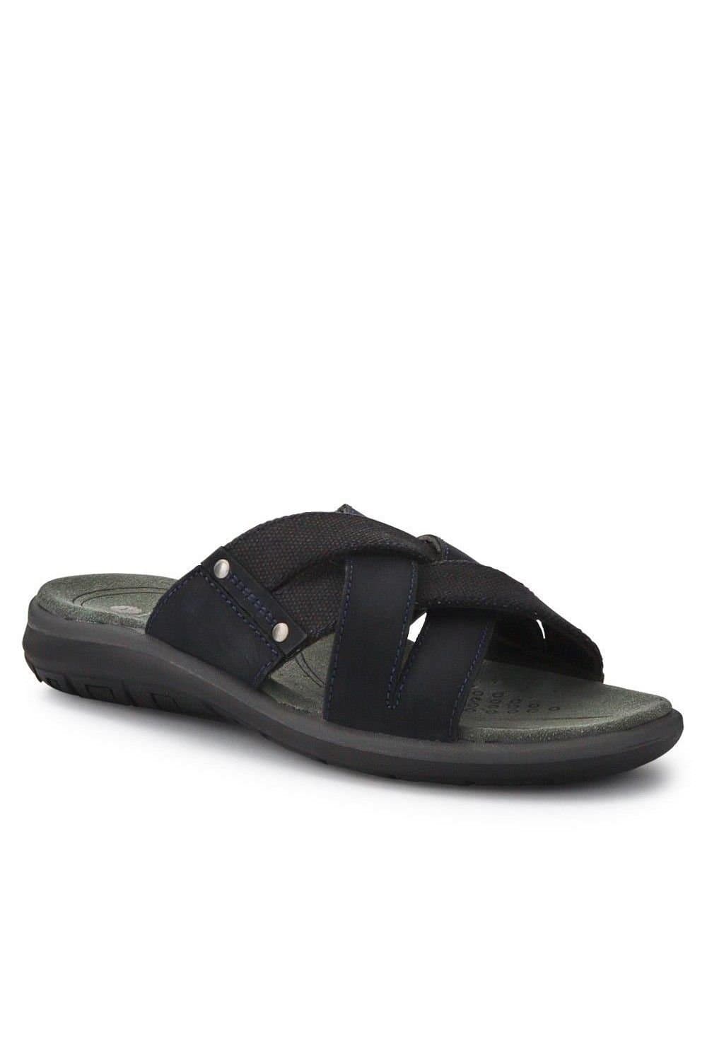 Pavers Pavers Men's Leather Mules in Navy