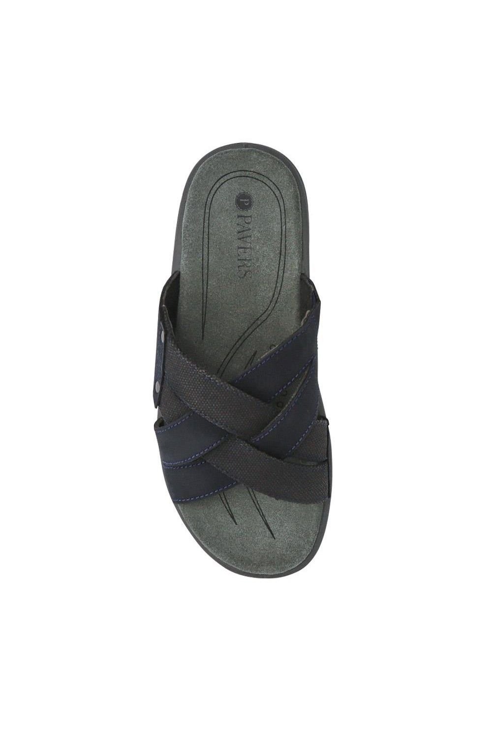 Pavers Pavers Men's Leather Mules in Navy - 4