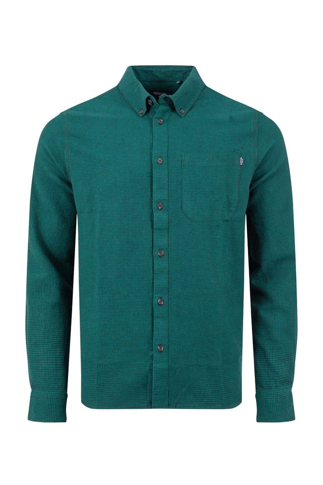 Weird Fish Weird Fish Men's Baskerville Houndstooth Flannel Shirt in Teal - 2