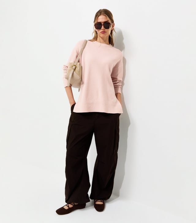 New Look Women's Light Pink Side Split Knitted Jumper New Look - 3