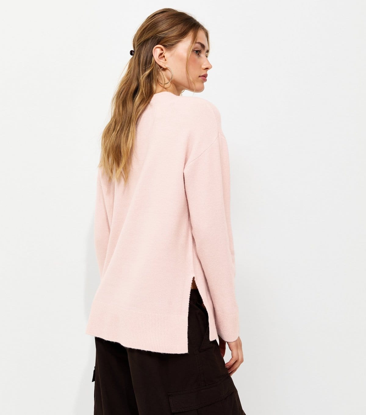 New Look Women's Light Pink Side Split Knitted Jumper New Look - 4