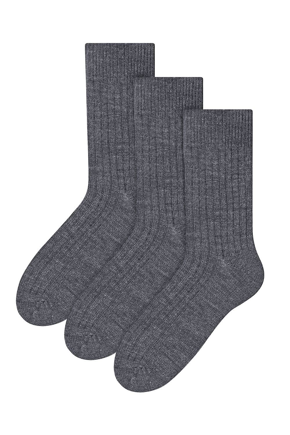 Steven Steven Men's 3 Pairs Grey Alpaca Wool Socks