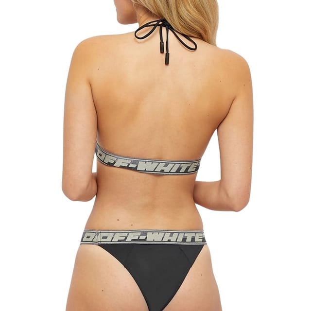 Off-White Off-White Women's Logo Band Bikini Black Swim Wear - 3