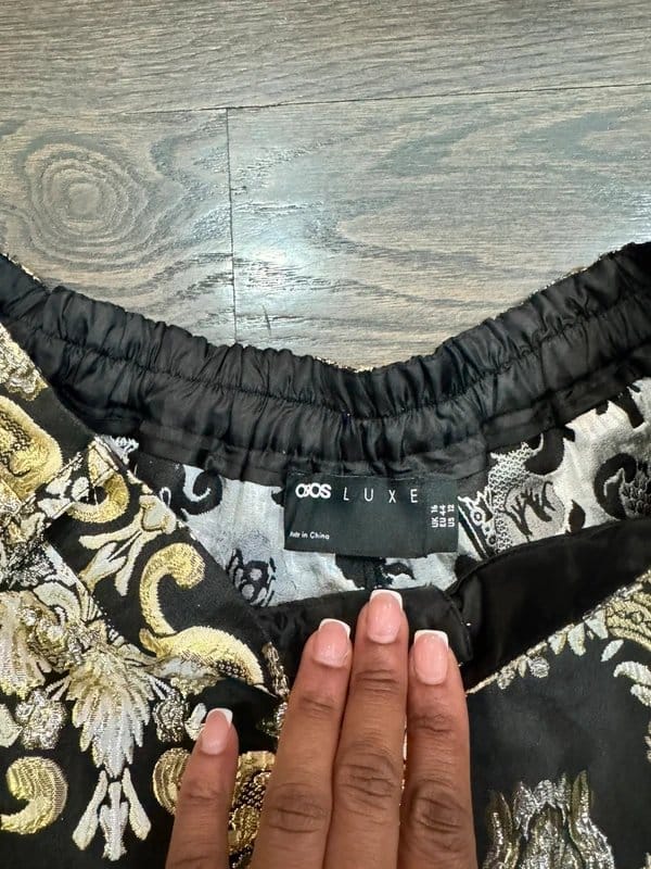 ASOS Luxe Black and Gold Floral Shorts