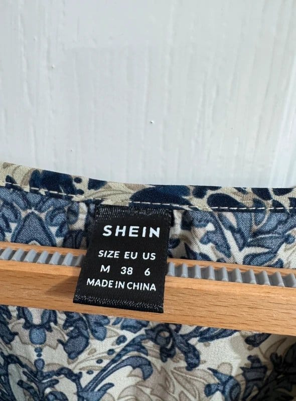 SHEIN Blue Floral Ruched Mini Dress – Size 10 / S