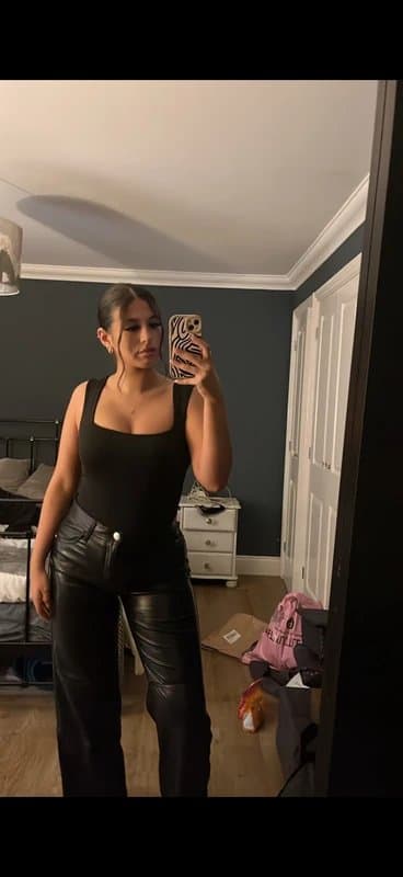 Bershka Bershka leather trousers