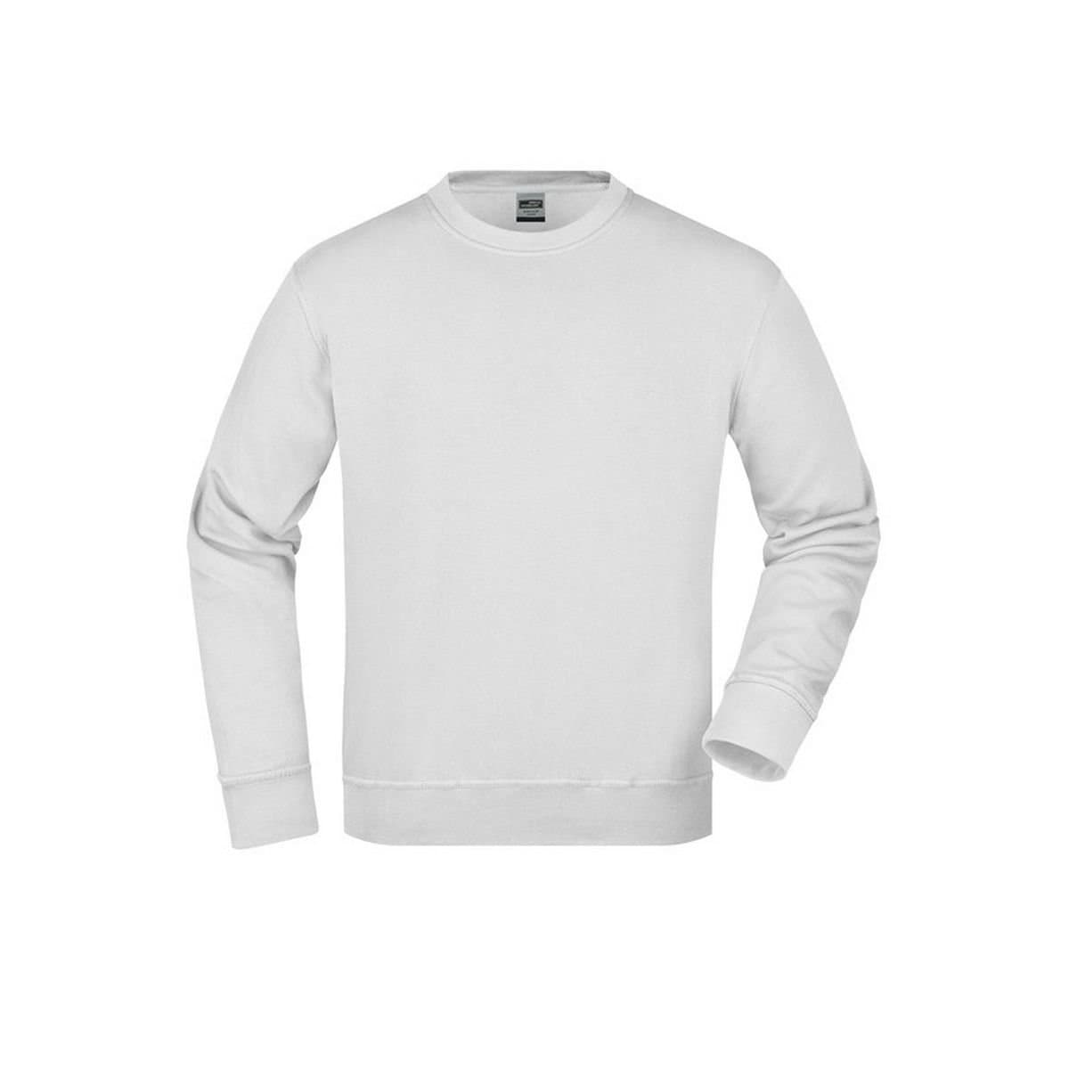 James and Nicholson James and Nicholson Men's Workwear Sweatshirt in White