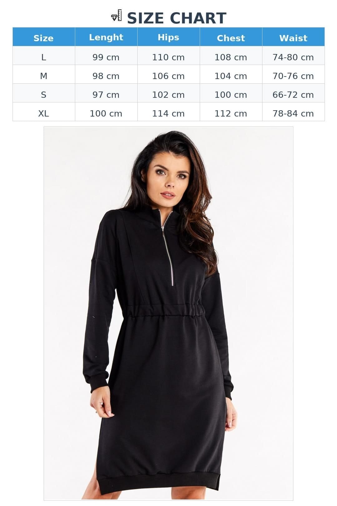 Love Lace Love Lace Women's Long Sleeve Slit Seam Zip Waist Dress in Black - 4