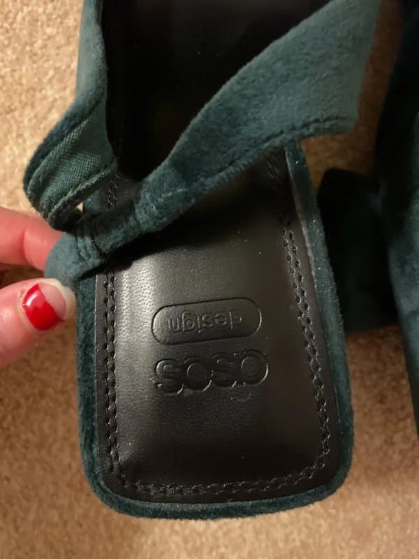 ASOS Design Size 7 velvet now sling back heels