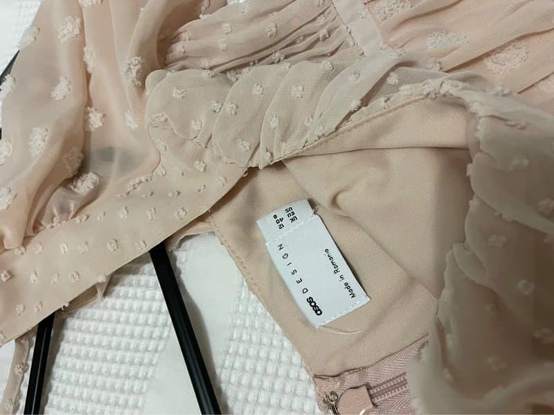 ASOS Design Ruched bust midi dress in blush pink