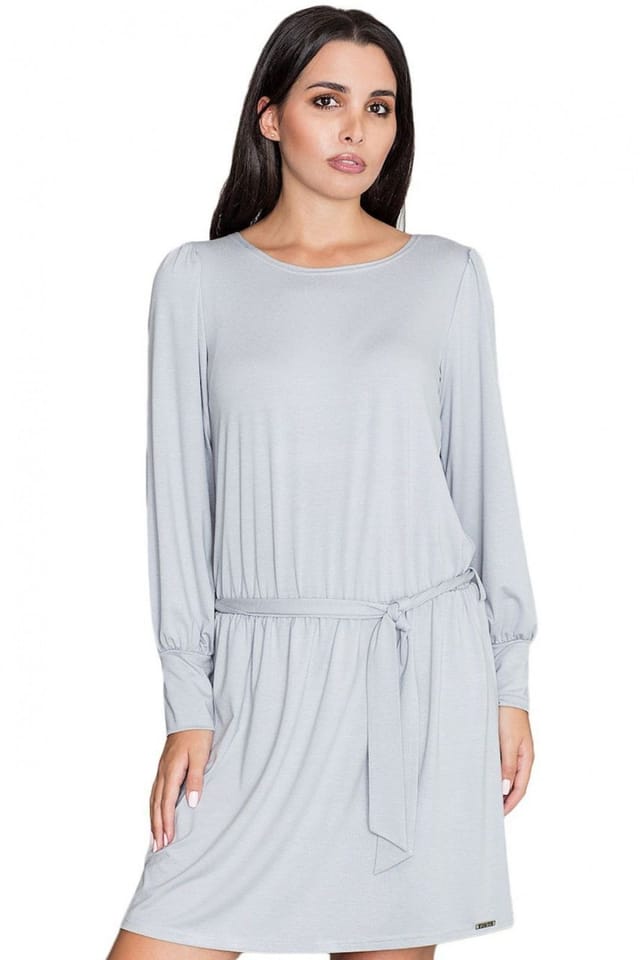 Love Lace Love Lace Women's Elegant Loose Long Sleeve Dress With Cuffs in Grey - 2