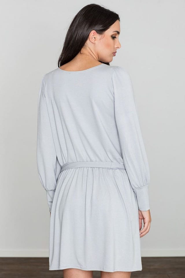 Love Lace Love Lace Women's Elegant Loose Long Sleeve Dress With Cuffs in Grey - 3