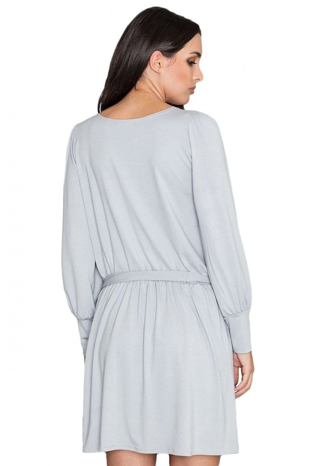 Love Lace Love Lace Women's Elegant Loose Long Sleeve Dress With Cuffs in Grey - 4