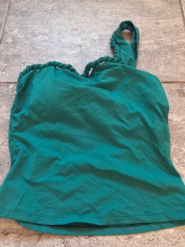 unbranded Green padded front swimwear bikini top one shoulder size M