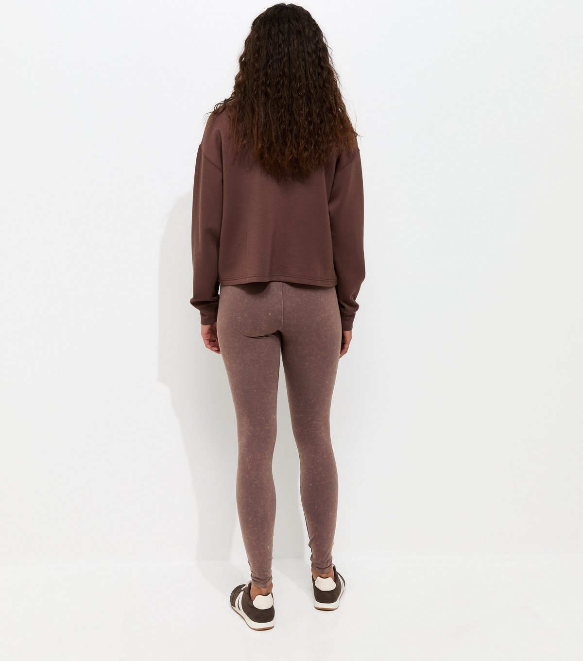 New Look Women's Dark Brown Acid Wash Leggings New Look - 4