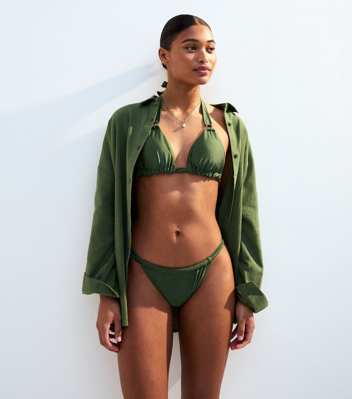 New Look New Look Khaki Tanga Bikini Bottoms