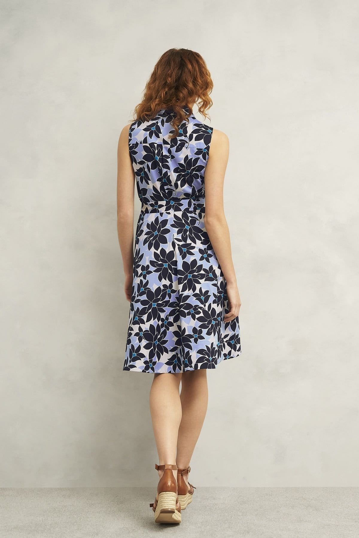 Hobbs London Hobbs London Women's Beki Floral Midi Shirt Dress in Pale Blue - 4