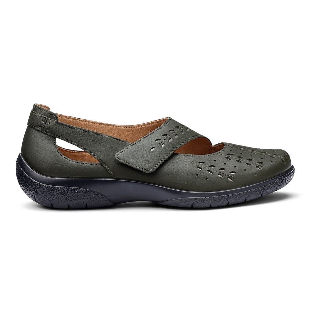Hotter Hotter Women's Wide Fit 'Daphne' Mary Janes in Dark Green
