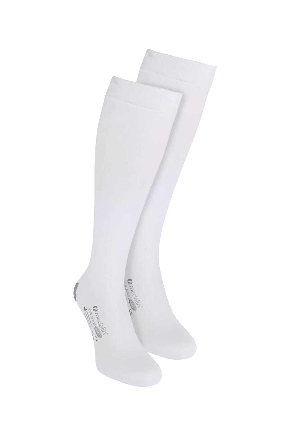 Medalin Medalin Men's 2 Pairs Graduated Compression Below Knee Anti Embolism Socks in White