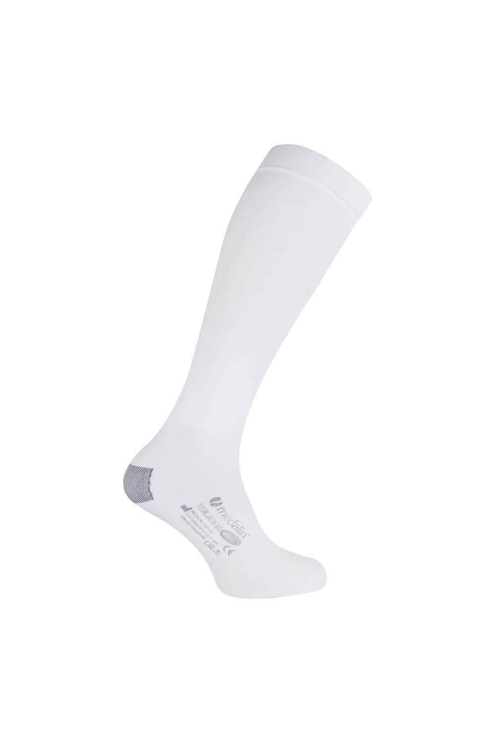 Medalin Medalin Men's 2 Pairs Graduated Compression Below Knee Anti Embolism Socks in White - 4