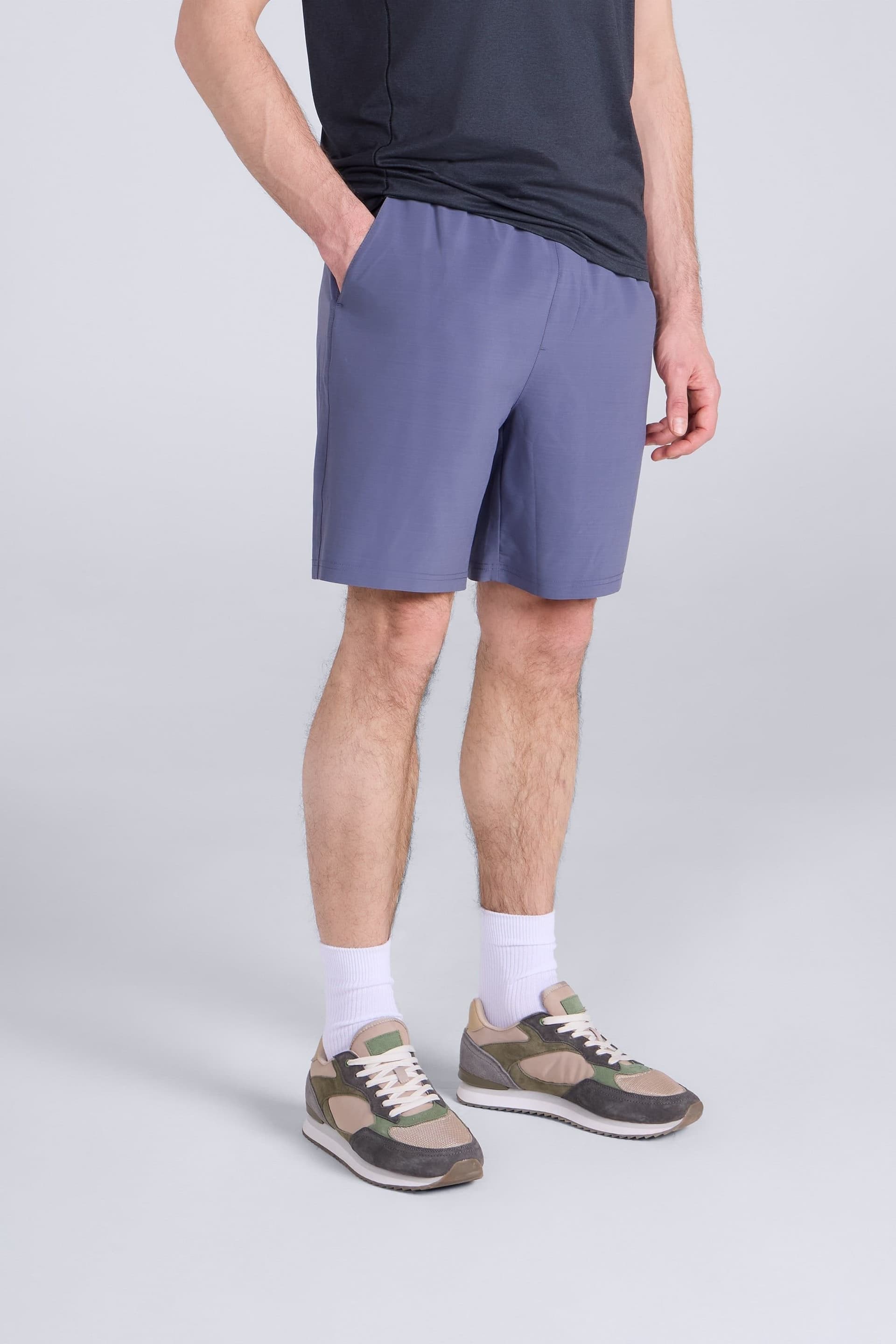 Animal Animal Men's 'Albie' Lightweight Stretchy Quick Dry Elastic Waist Active Shorts in Blue