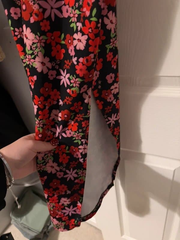 Bershka flowery dress with slit