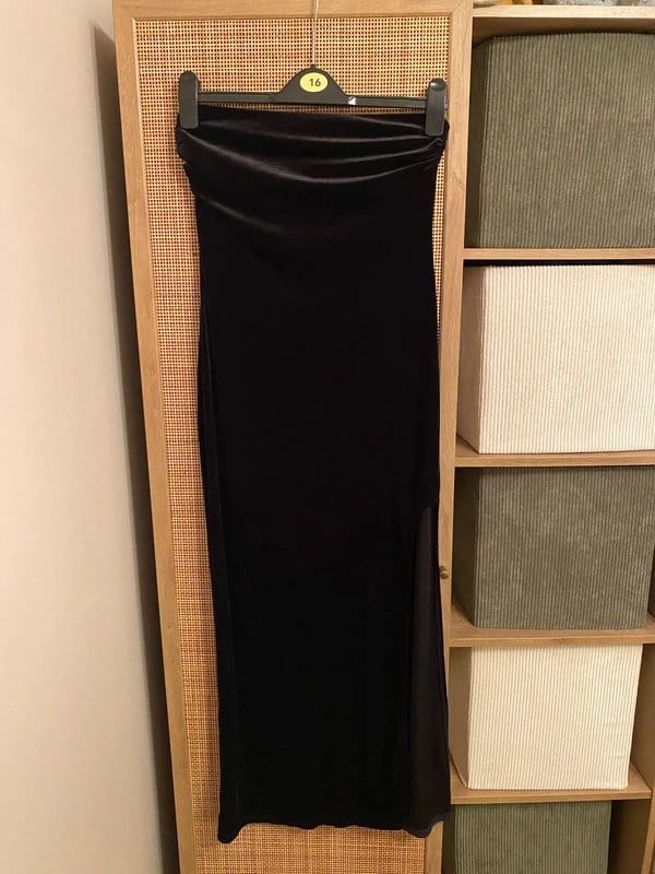 Bershka Black velvet off-shoulder dress - 1