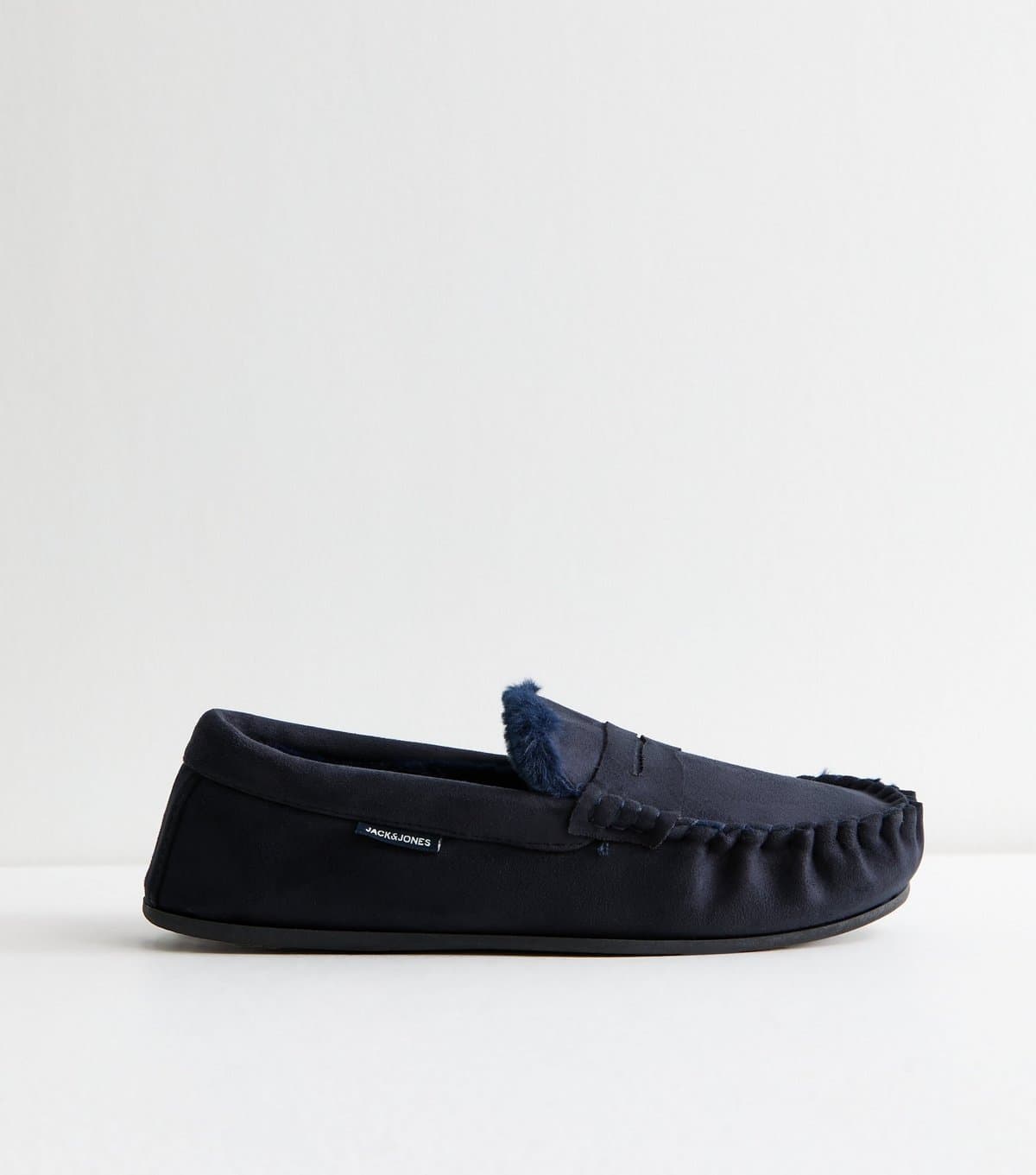 jack & jones Jack & Jones Navy Faux Suede Moccasin Slippers