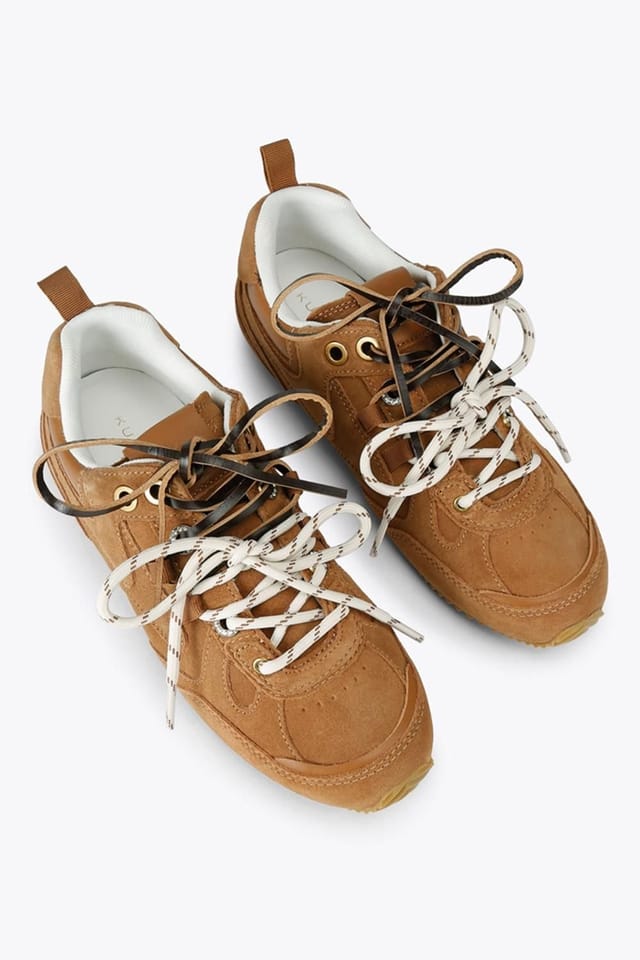 Kurt Geiger London Kurt Geiger London Women's 'K Slim Runner' Suede Trainers in Tan - 2