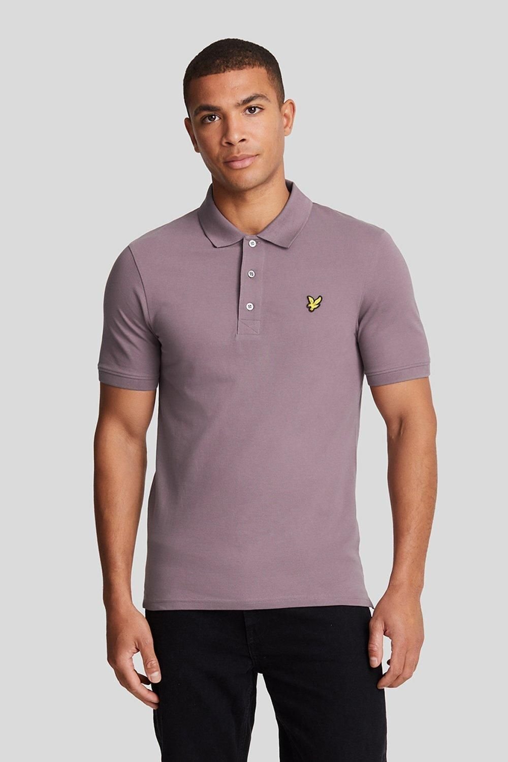 Lyle & Scott Lyle & Scott Men's PLAIN POLO SHIRT HIGHLAND MAUVE in Pink - 2